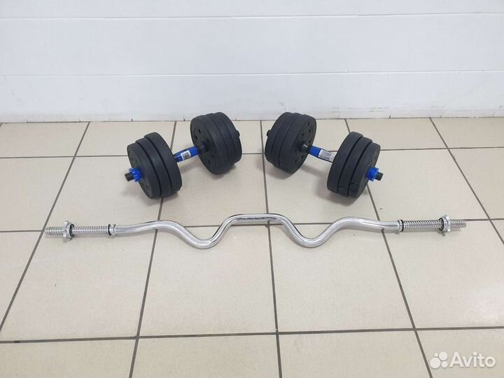 Гриф изогнутый + пара по 10кг