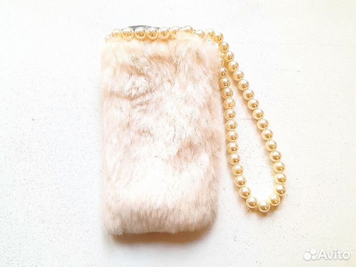 Новый чехол для телефона жемчуг и натуральный мех