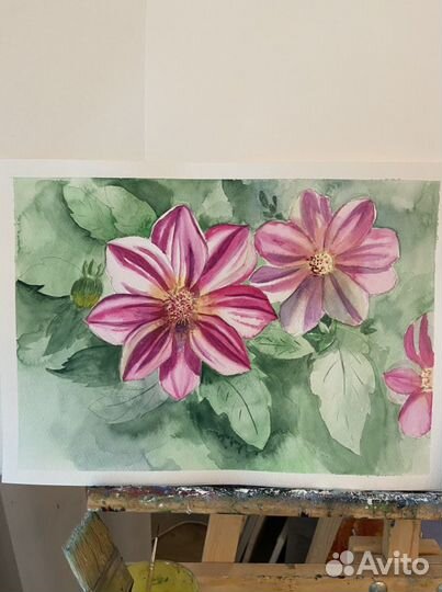 Картины акварель цветы