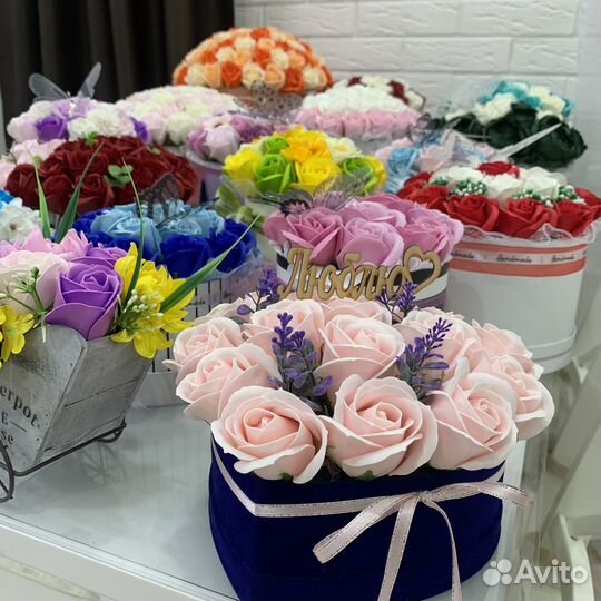 Букет из мыла 55 роз 101 роза