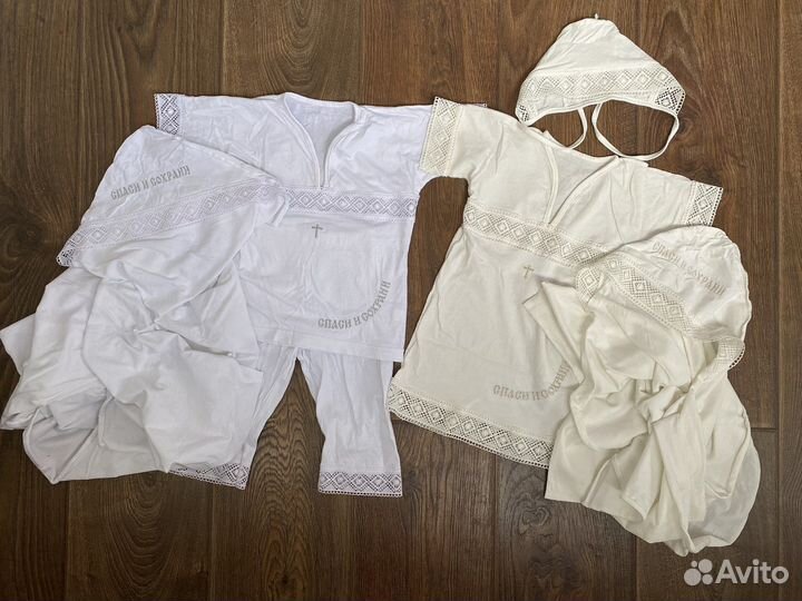 Крестильный комплект для двойни