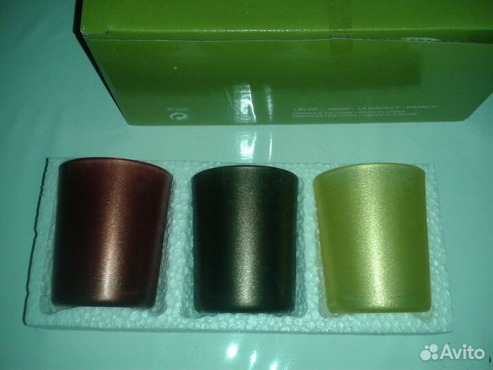 3 набора-Подсвечники стекло. ив роше. новые