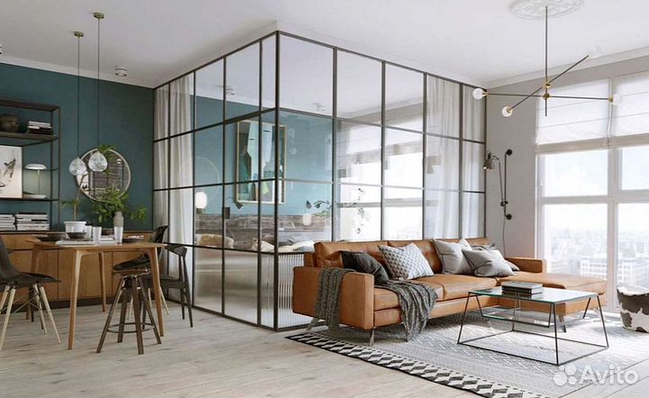 Перегородка межкомнатная для зонирования комнаты