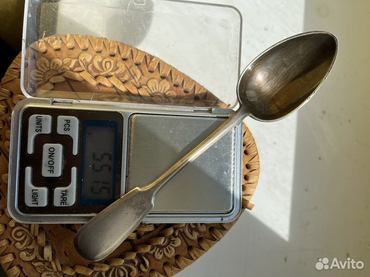 Ложка десертная. Серебро, 19в. Хлебников. 55,15г