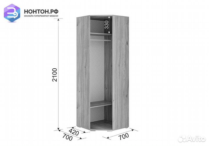 Шкаф угловой Лайк 09.01 дуб мария / горчица