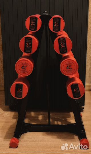 Набор гантелей Leko со стойкой