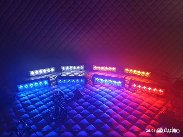 Стробоскопы LED белые/желтые/синие/красно-синие