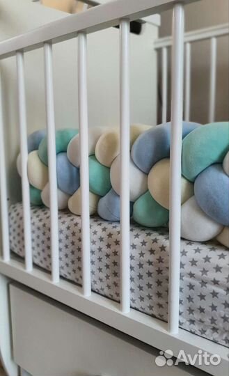 Бортики в кроватку коса новые