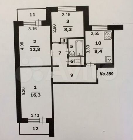 3-к. квартира, 59,9 м², 9/9 эт.
