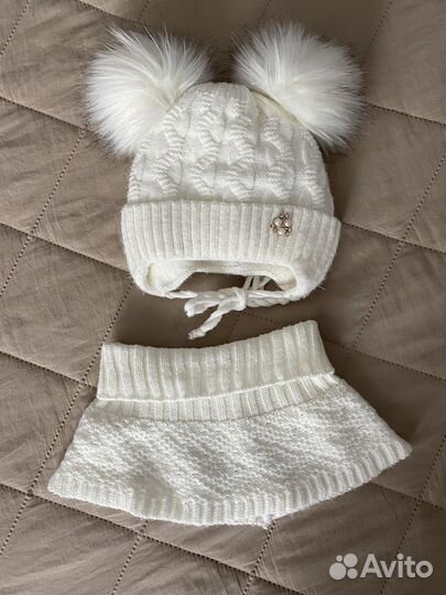 Комплект шапка, снуд зима детский