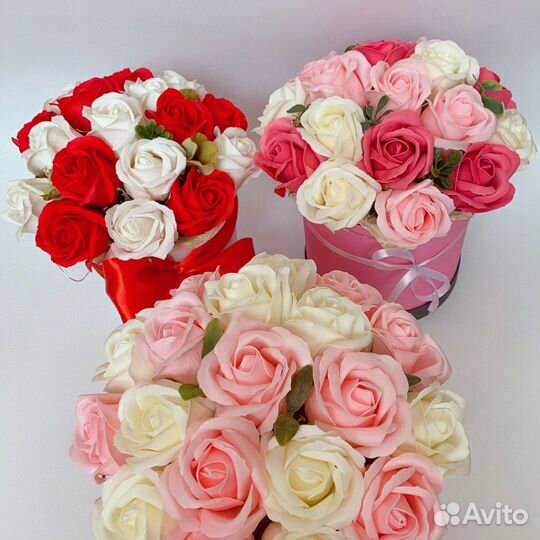 Букеты из мыльных роз