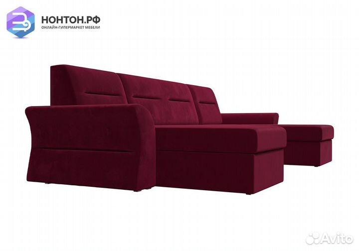 Диван п-образный дельфин Клайд микровельвет бордов