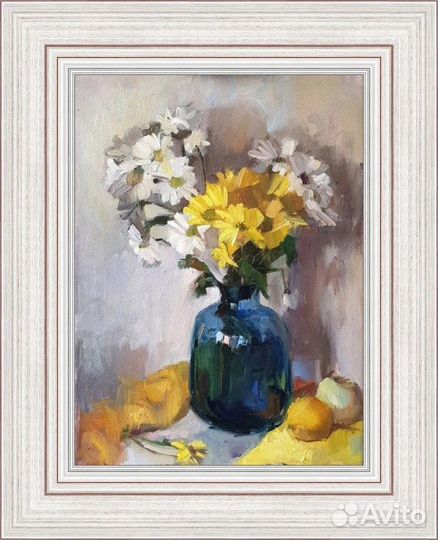 Цветы маслом на холсте, цветы. Картина в интерьер