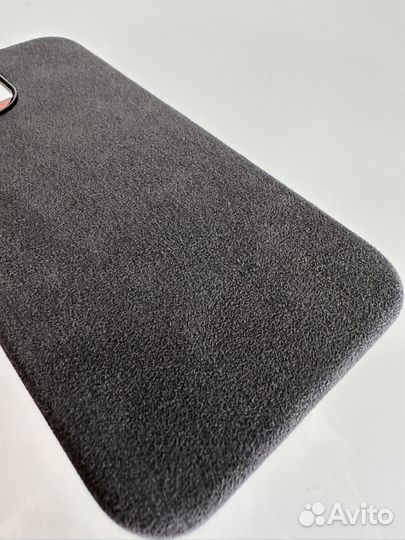 Чехол на iPhone 15 pro max темно-серый Алькантара