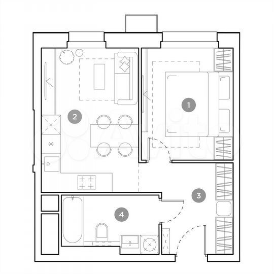 1-к. квартира, 35,5 м², 6/25 эт.