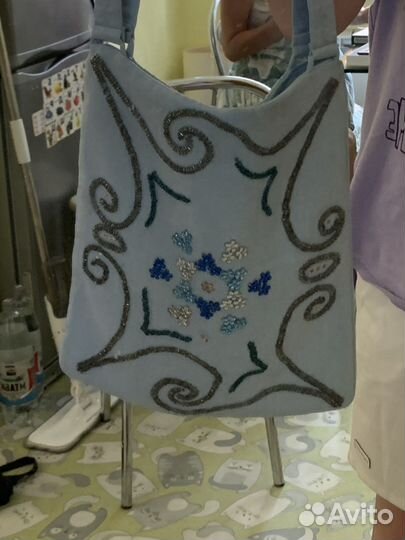 Сумка шоппер с пайетками