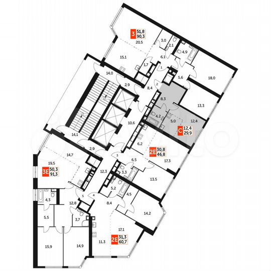 Квартира-студия, 29,9 м², 40/47 эт.