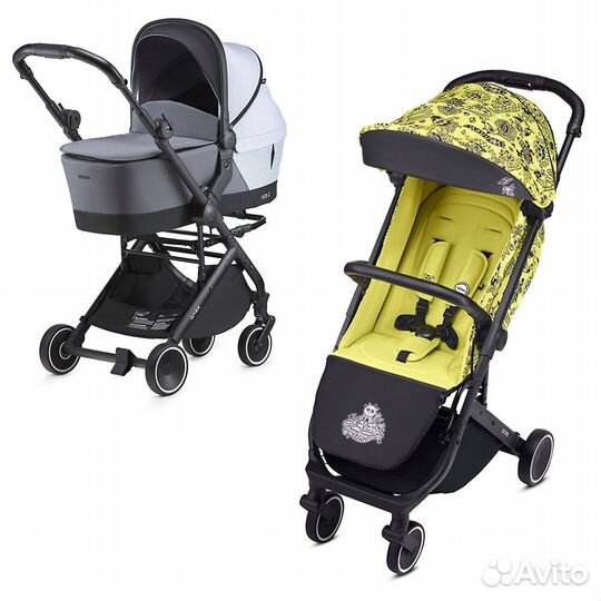 Коляска 2 в 1 Anex Air-X - Пришельцы / Серый