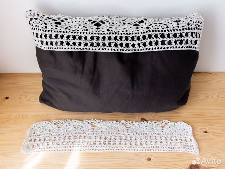 Вязаные подголовники чехлы на подушки кружево