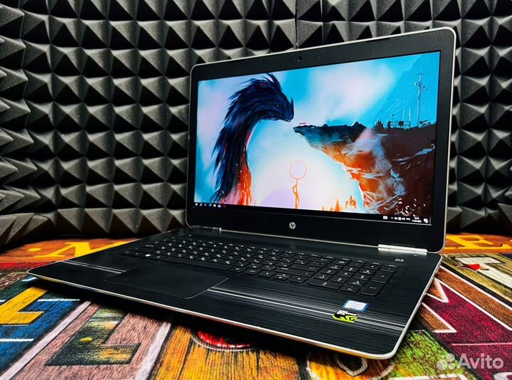 HP с большим 17.3 экраном GTX 1050 / i5 7300HQ