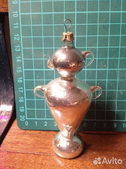 Елочная игрушка СССР, самовар с чайником