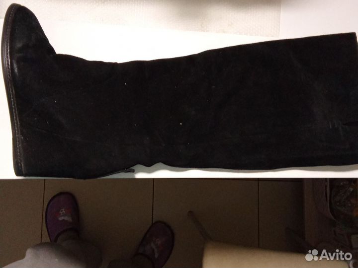 Сапоги женские натуральная кожа замша 39