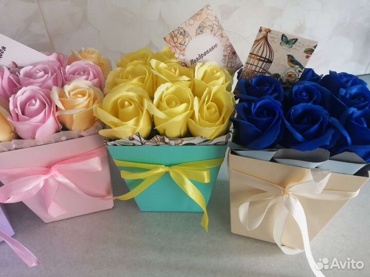 Букеты из 9 мыльных роз В наличии