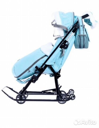 Детские санки коляска ника с колёсами
