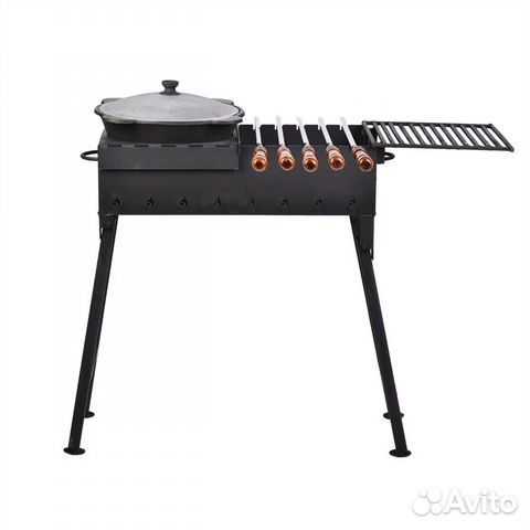 Мангал комбинированный 60х30х75 см. решетка гриль