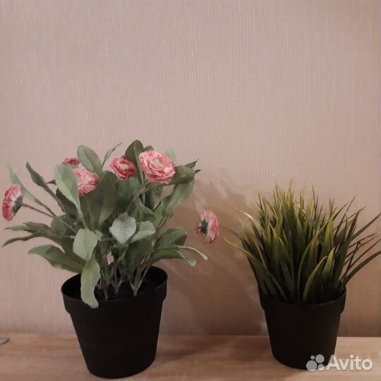 Искусственные цветы Фейка Икеа в горшках от