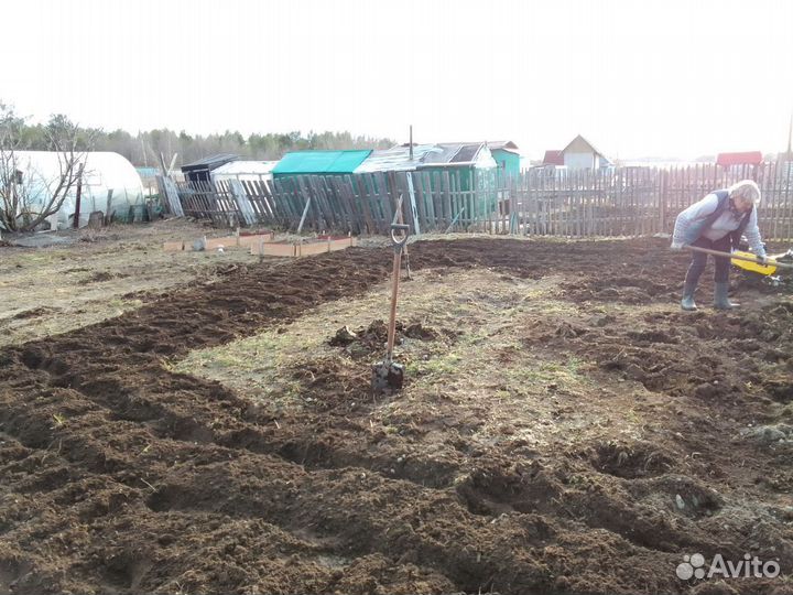 Вспашка огорода мотоблоком, разработка участков
