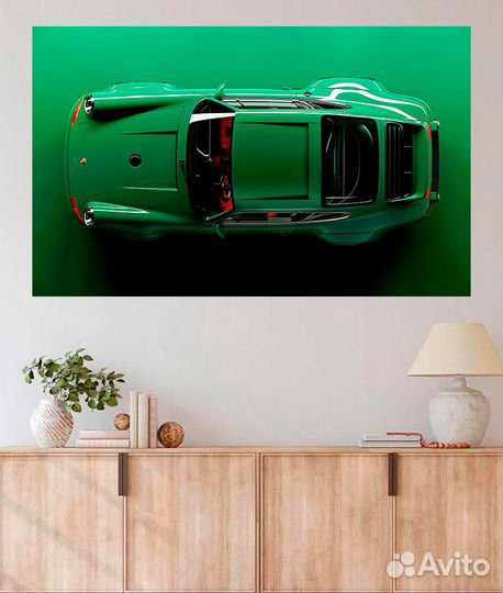 Модная картина на холсте Porsche 911 green арт72/2