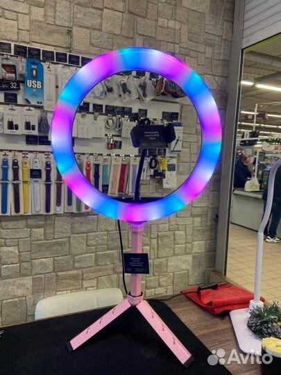 Кольцевая лампа 32см RGB