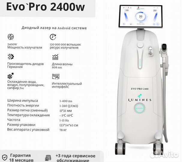 Аппарат для эпиляции Люминес’ Evo’Pro 2400