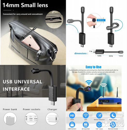 Видеокамера камера видеонаблюдения Wi-Fi