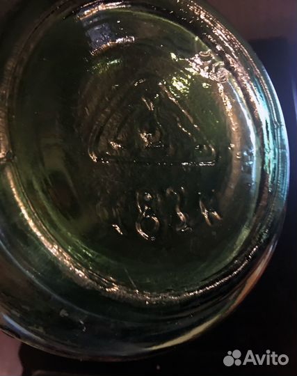 Графин зеленое стекло виноград СССР