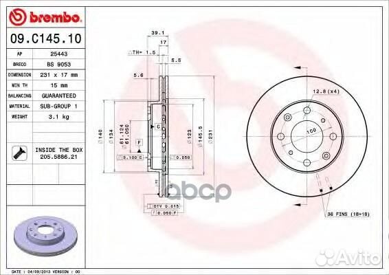 Диск тормозной передн, honda: jazz II 02-08, JA