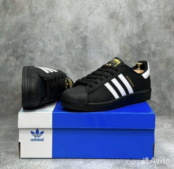 Adidas Superstar Core Black Cloud White Gold