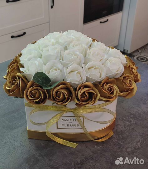 Сердце из мыльных роз. букет