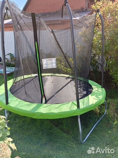 Батут Actiwell с сеткой 244 см, зеленый