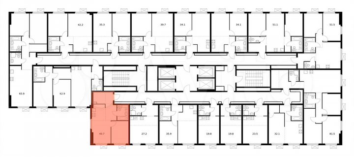 2-к. квартира, 40,7 м², 9/33 эт.