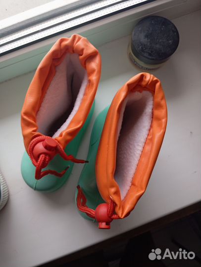 Детские резиновые босоногие сапоги из пвх 25