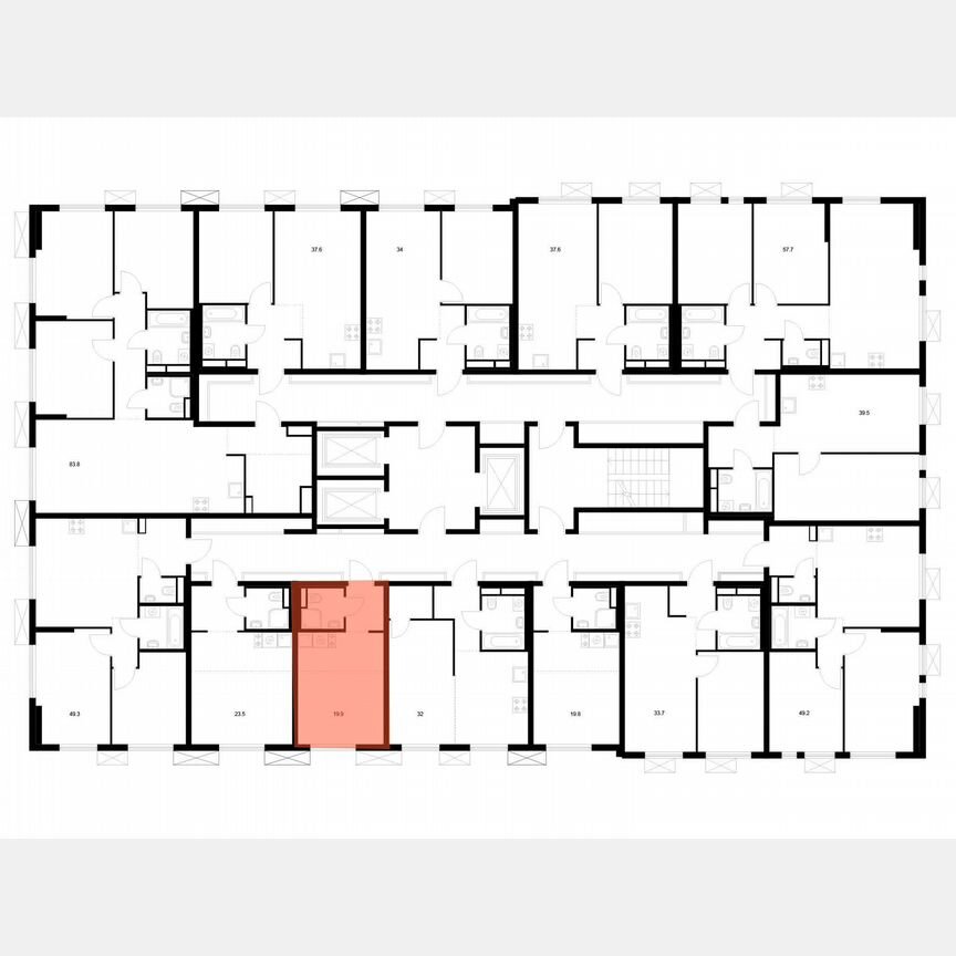 Квартира-студия, 19,9 м², 16/24 эт.