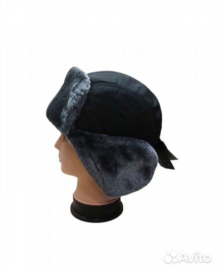 Шапка ушанка мужская меховая теплая флисовая