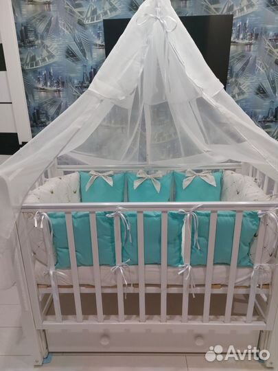 Бортики и балдахин в кроватку