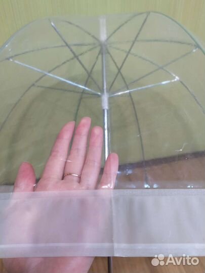 Новый зонт трость прозрачный
