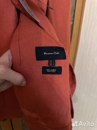 Льняной пиджак-рубашка massimo dutti новый s