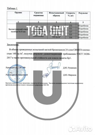 Баллистика в плечевые подушки гиркрафт