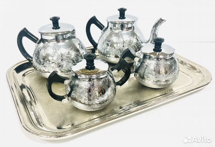 Сервиз кофейный. Набор чайный. Поднос. Металл