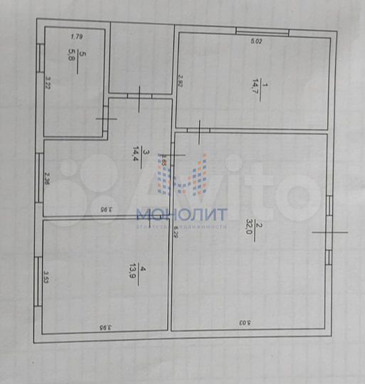 Коттедж 80,8 м² на участке 4,3 сот.
